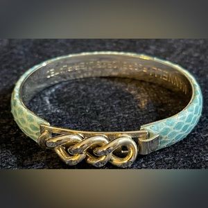 Mannelli Florence Blue Snakeskin & Silverplate Bracelet